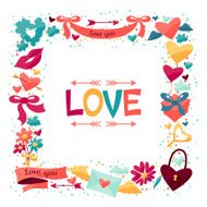 Background with Valentine&#039;s and Wedding icons N4