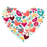 Background with Valentine&#039;s and Wedding icons N5