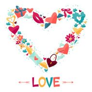 Background with Valentine&#039;s and Wedding icons N6