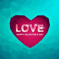 Valentine&#039;s day cards with Polygon Heart Abstract love vector