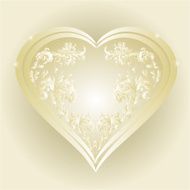 Heart of gold and silver ornaments vector