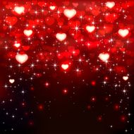 Red hearts on dark background