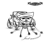 just married abstract vector