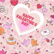 Romantic vector card with love icons N2