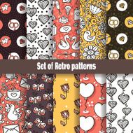 Retro love pattern collection N2
