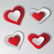 Set paper hearts background N2