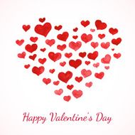 Hand drawn vector watercolor painted red hearts N2