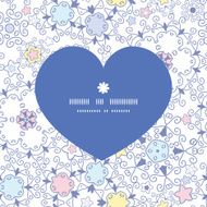 Vector ornamental abstract swirls heart silhouette pattern frame N2