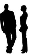 Vector silhouette of couple N153