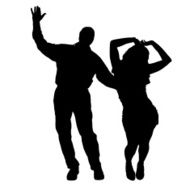 Vector silhouette of couple N154