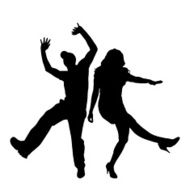 Vector silhouette of couple N155