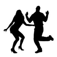 Vector silhouette of couple N156