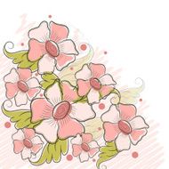 Greeting card with flowers decoration