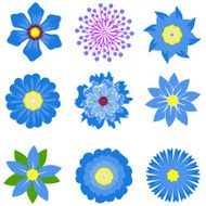 colorful spring flowers collection vector illustration N4