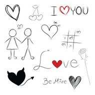 Set of doodle hearts N4