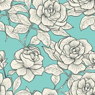 Seamless pattern with vintage roses Vector illustration