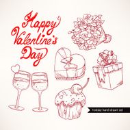 cute set Valentine&#039;s Day