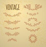 Set of vintage ornaments for design cards invitations