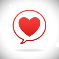 Red heart icon in speach bubble