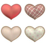 Heart-shaped soft toy set isolated EPS 10 N2