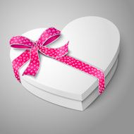 Vector realistic blank white heart shape box For your valentines