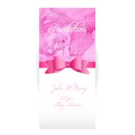 Vector template for wedding card with watercolor background