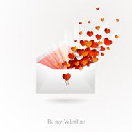Love letter Open envelope with hearts Congratulations on Valentine&#039;s Day N2