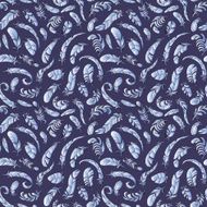 Feathers seamless pattern N19