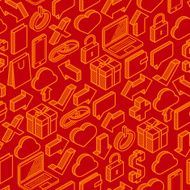abstract seamless pattern with isometric icons N2