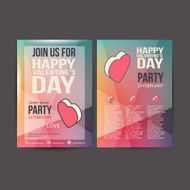 Brochure Flyer Happy Valentine&#039;s Day design vector template N7