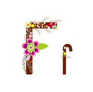 Alphabet F Flowers Vector