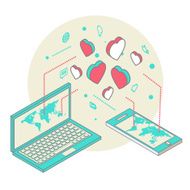 Isometric illustration for Valentine&#039;s Day N10
