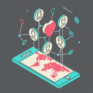 Isometric illustration for Valentine&#039;s Day N11
