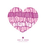 Vector pink ruffle fabric stripes heart silhouette pattern frame