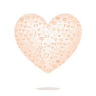 Big heart with pattern isolated on background