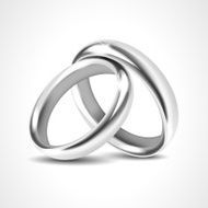 Silver Rings Isolated on White Background