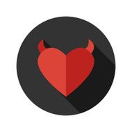 Vector flat modern round heart icon N2
