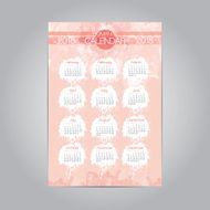Romantic calendar template 2015 N2