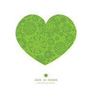 Vector abstract green and white circles heart silhouette pattern frame N2