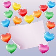 Heart shaped balloons background