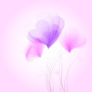 Romantic background with abstract flowers from heart shapes
