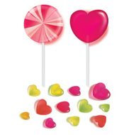 Lollipops and candy heart shaped
