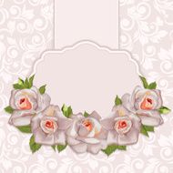 Elegant wedding invitation with roses