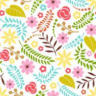 Seamless pattern with colorful flowers N10