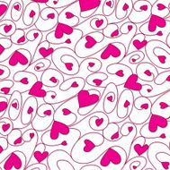 Swirly hand drawn heart pattern in vector format N8