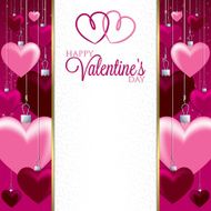 Heart Balloon bunch Valentine card in vector format N5