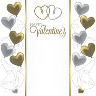Heart Balloon bunch Valentine card in vector format N6