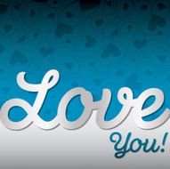&quot;Love You!&quot; textured heart card in vector format! N4