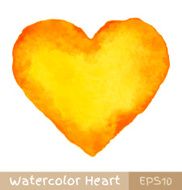 Yellow - Orange Watercolor Heart