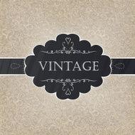 Retro styled card with old-fashioned ornament background Vector